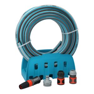 Gardena Wall Hose with Bracket Blue and Grey 20m x 1/2inch